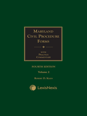 cover image of Maryland Civil Procedure Forms